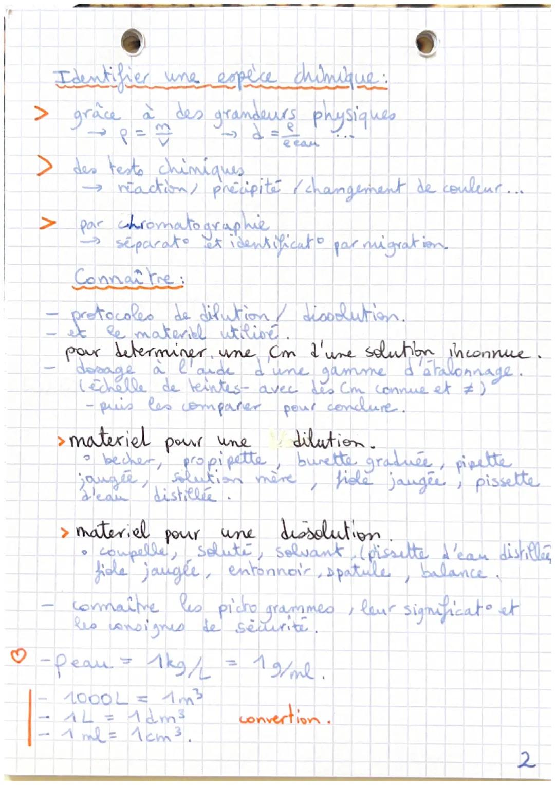 • VOC.
●
espèce chimique: un ensemble constitue d'entités
identiques. ex: molecules (H₂O) on atomes (0) ou ions
.
6
Physique
Chap 1: Corps p