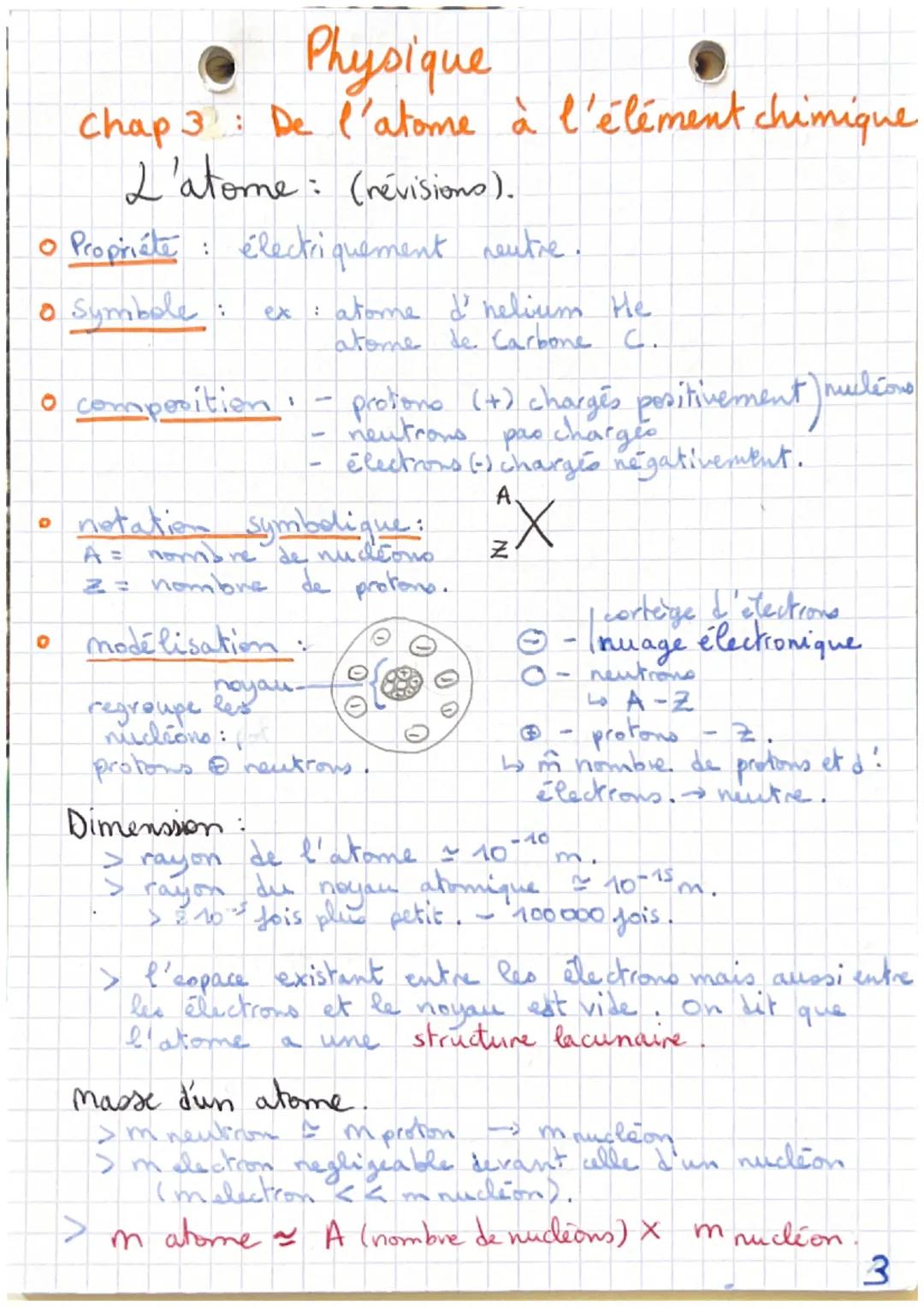 • VOC.
●
espèce chimique: un ensemble constitue d'entités
identiques. ex: molecules (H₂O) on atomes (0) ou ions
.
6
Physique
Chap 1: Corps p