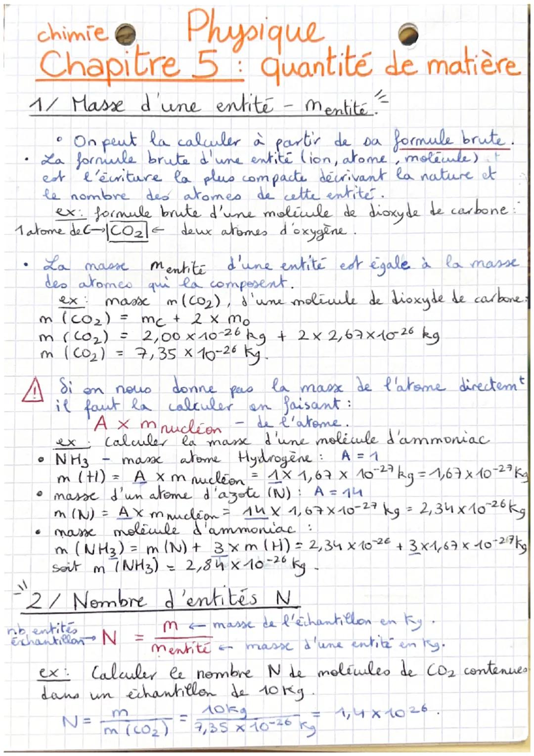 • VOC.
●
espèce chimique: un ensemble constitue d'entités
identiques. ex: molecules (H₂O) on atomes (0) ou ions
.
6
Physique
Chap 1: Corps p