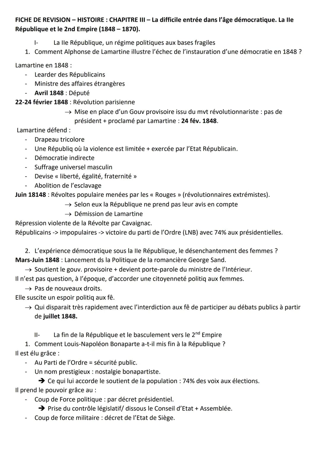 CHAPITRE III - La difficile entrée dans l'âge démocratique.