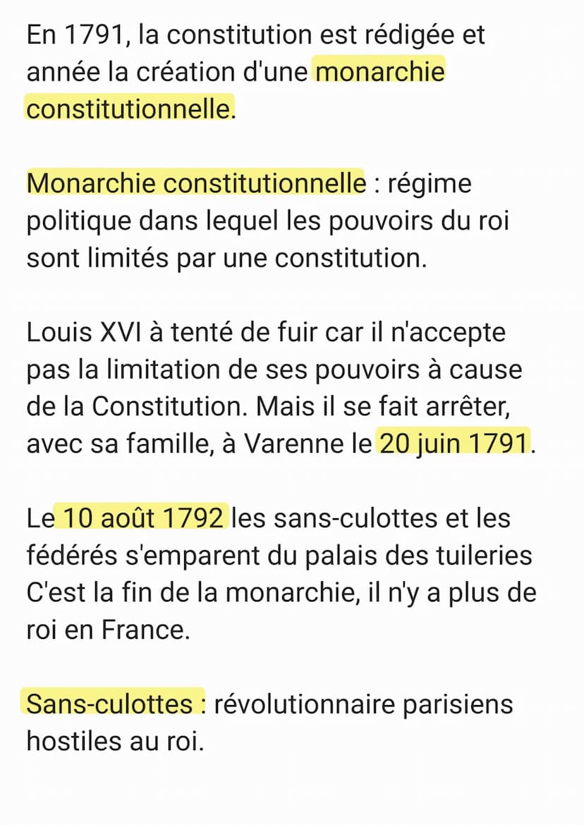 Jusqu'à 1791: monarchie absolue
1791 - 1792: monarchie constitutionnelle
1792-1799: République
1799-1804: consulat
1804-1814: empire
Au débu