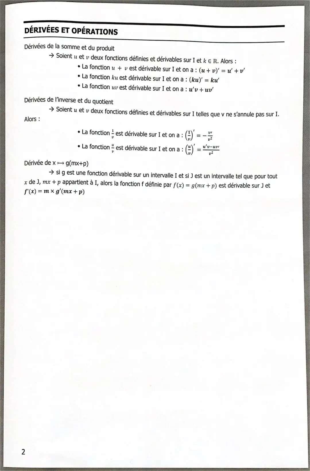 7-DÉRIVATION
NOMBRE DÉRIVÉ ET TANGENTE
Le taux de variation (ou taux d'accroissement) d'une fonction f entre a et a+h est le nombre:
f(a+h)-