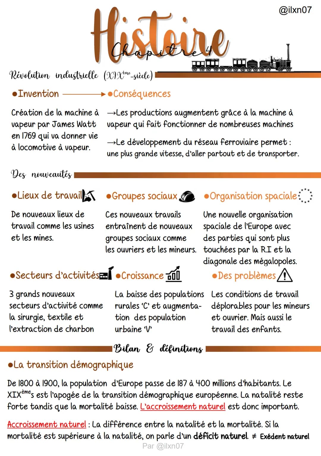 Histoire
Révolution industrielle (XIX me siècle)!
Invention
→Conséquences
Des nouveautés
Lieux de travail
De nouveaux lieux de
travail comme