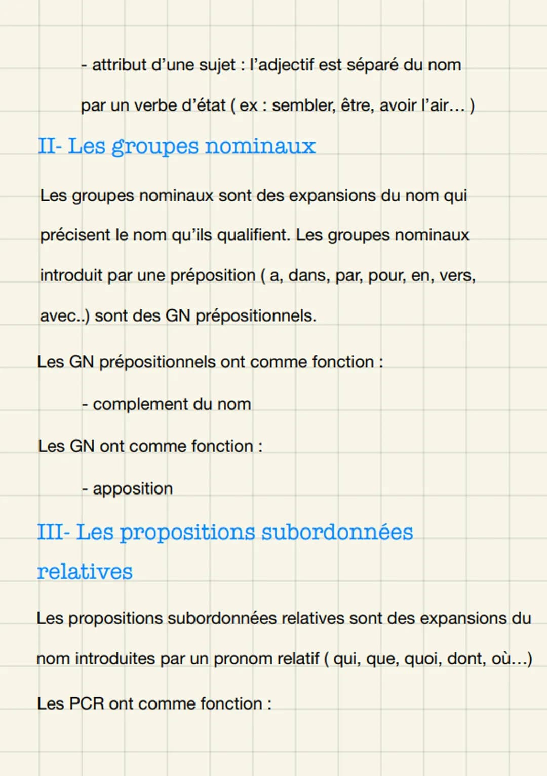 Expansions du nom
Introduction
Les expansions du nom permettent de preciser le sens du
nom qu'ils qualifient. Il existe plusieurs expansions