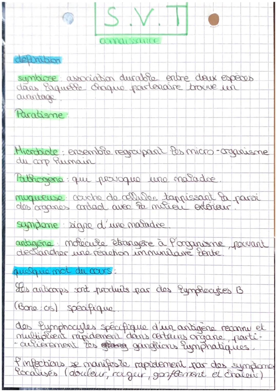 • SVT •
connaissance
definition
symbiose association durable entre deux espèces
dans laquelle chaque partenaire trouve un
avantage
Paratisme