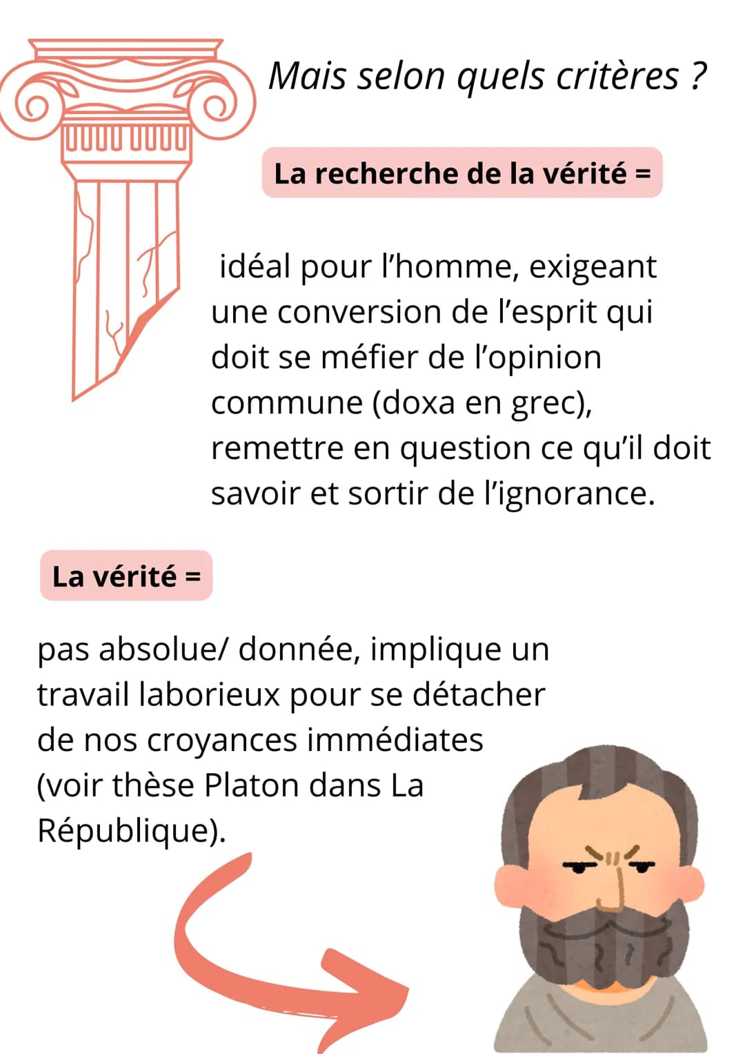 La vérité
Du latin veritas, « vérité », dérivé de verus, <<
vrai » est la correspondance entre une
proposition et la réalité à laquelle cett