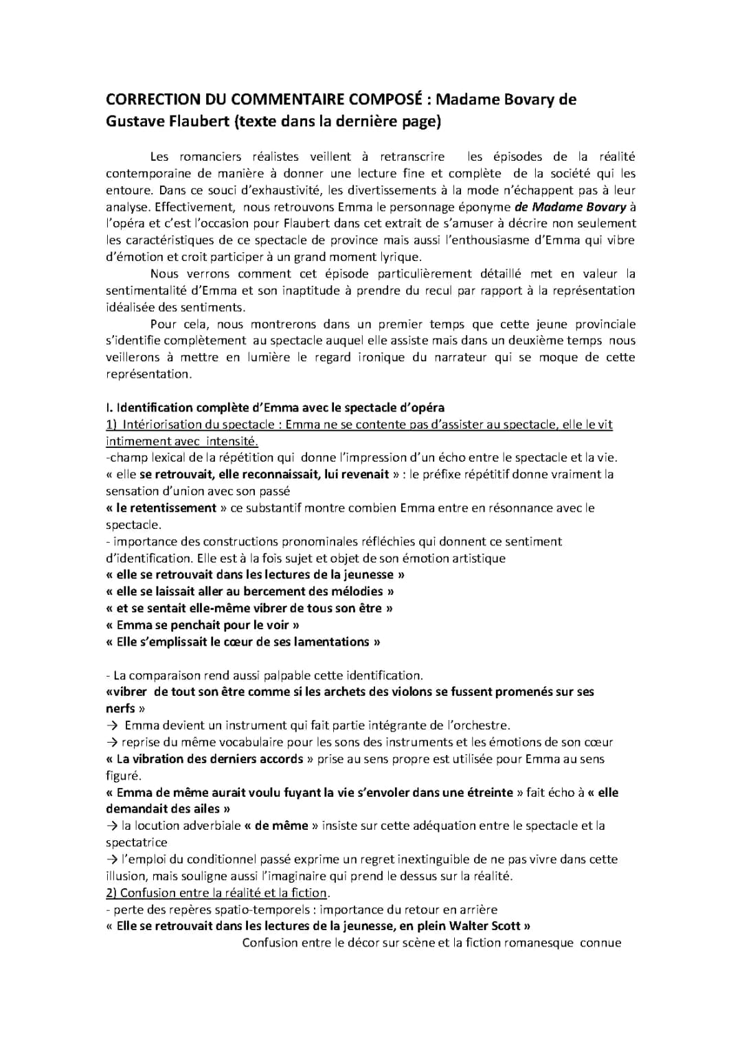 Commentaire de Texte Madame Bovary : Quel est le Message Principal et Extrait Analyse