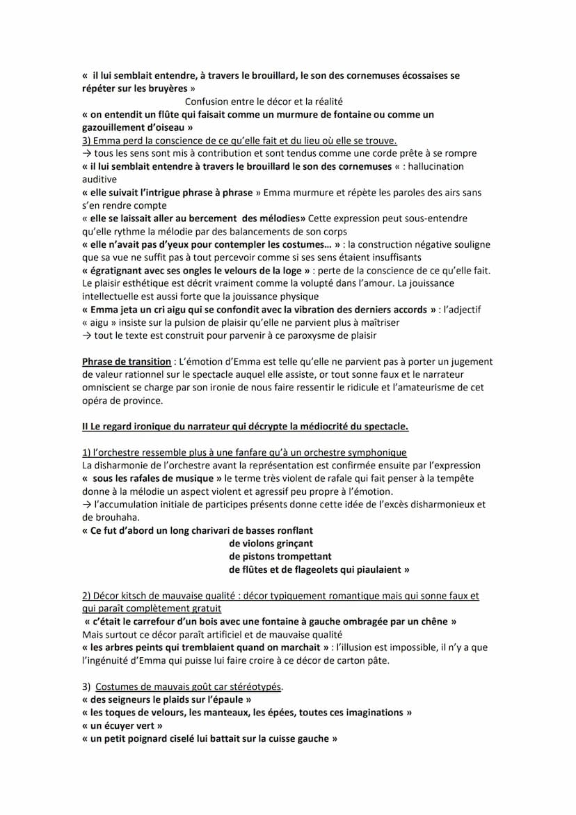 CORRECTION DU COMMENTAIRE COMPOSÉ : Madame Bovary de
Gustave Flaubert (texte dans la dernière page)
Les romanciers réalistes veillent à retr