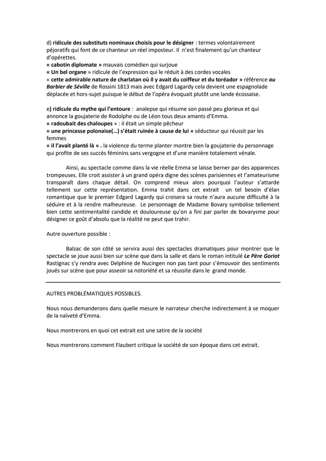 CORRECTION DU COMMENTAIRE COMPOSÉ : Madame Bovary de
Gustave Flaubert (texte dans la dernière page)
Les romanciers réalistes veillent à retr