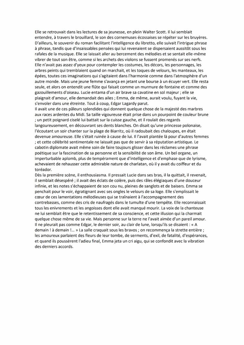 CORRECTION DU COMMENTAIRE COMPOSÉ : Madame Bovary de
Gustave Flaubert (texte dans la dernière page)
Les romanciers réalistes veillent à retr