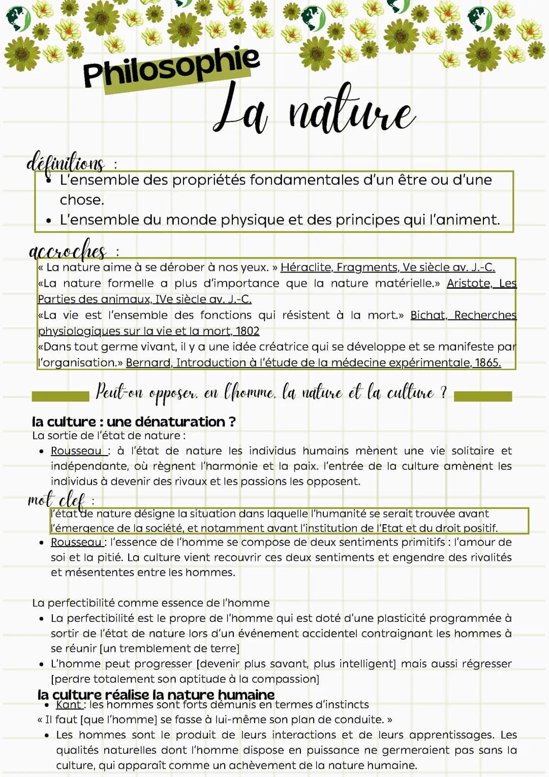 La Nature - Philosophie 