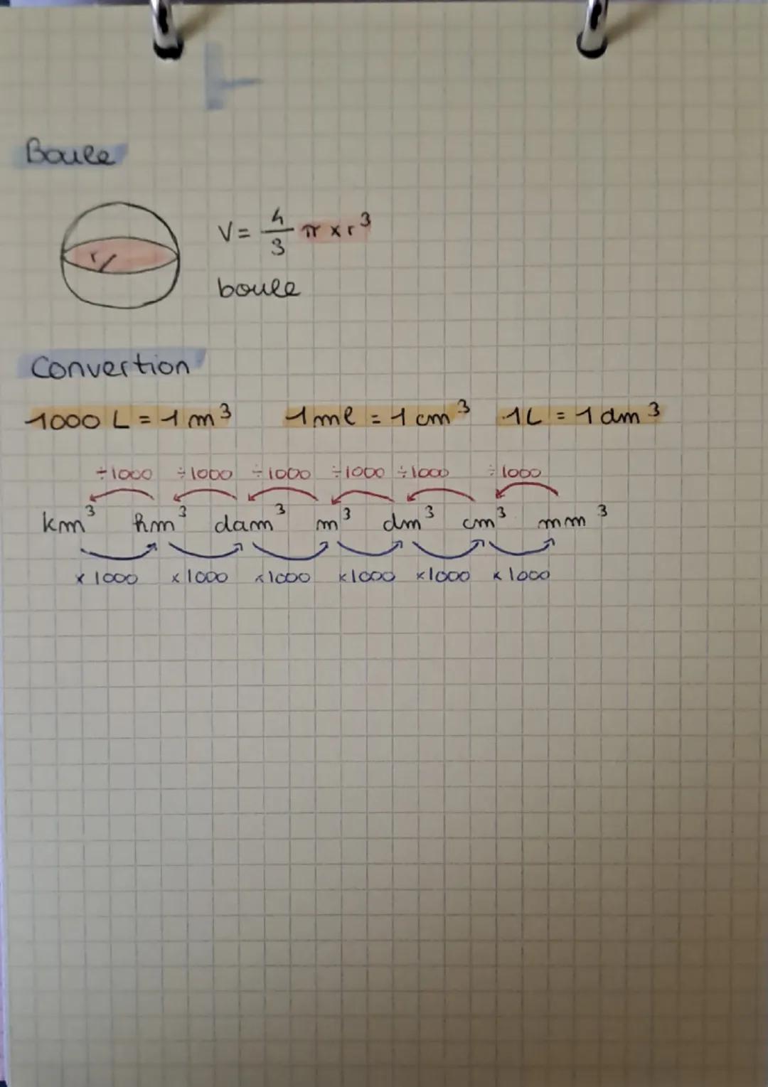 MATHS

Volumes

prismes droits = 2 bases paralleles
$V$: aire de la base x hauteur


h

L

$V = l \times l \times h$
pavé droit


$V=\pi x r
