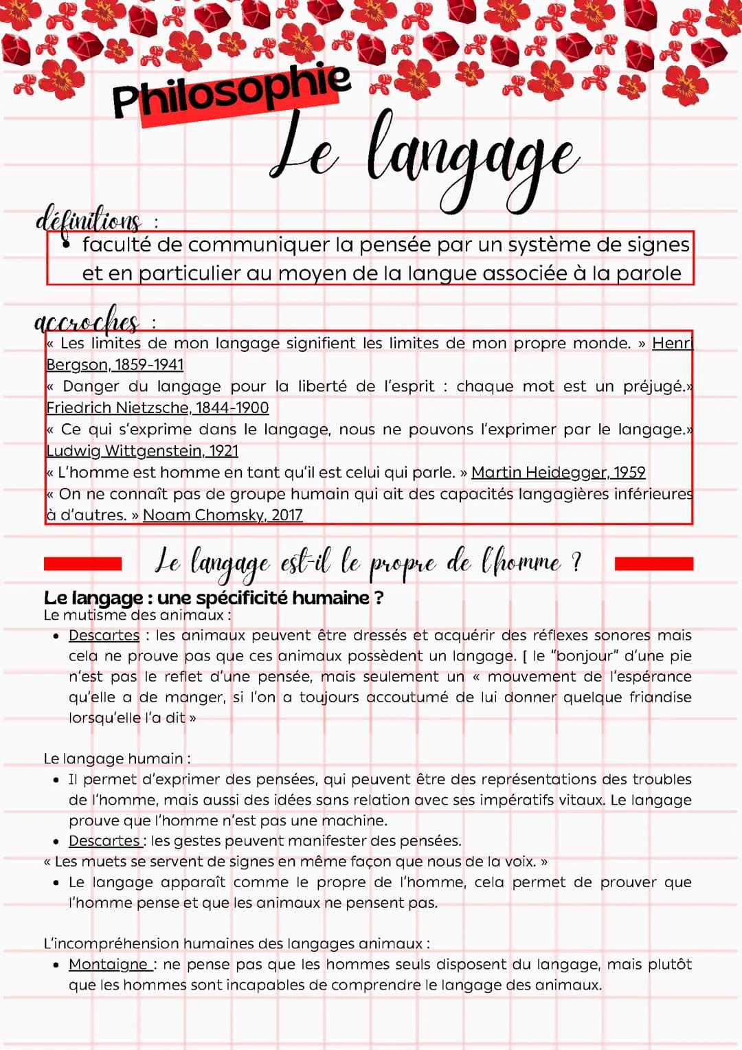 Le Langage - Philosophie 