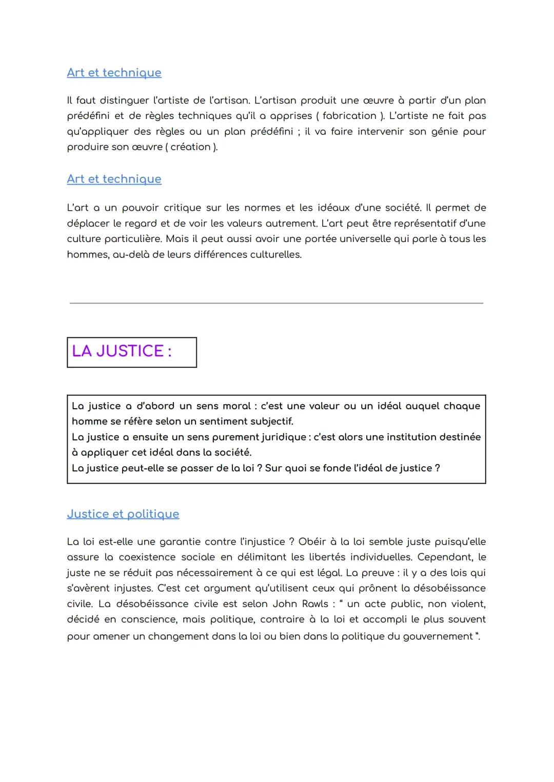 Philosophie
L'ART:
★Fiches des notions
"
L'art désigne à la fois un "savoir-faire et la production de ce savoir-faire qu'on
appelle " oeuvre
