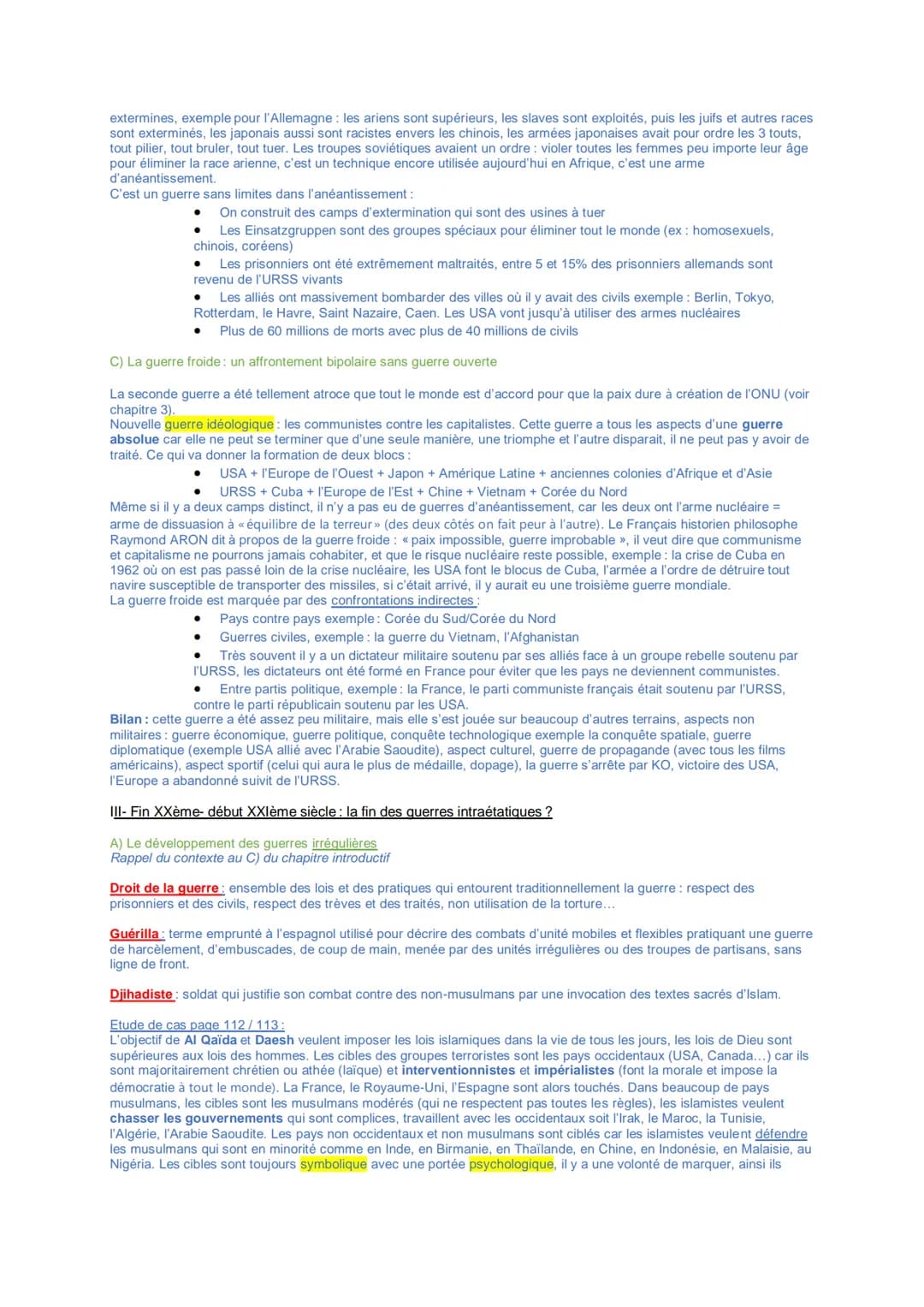 Thème 2 - Faire la guerre, faire la paix : formes de conflits et modes de résolution
Chapitre 2 : La dimension politique de la guerre : des 