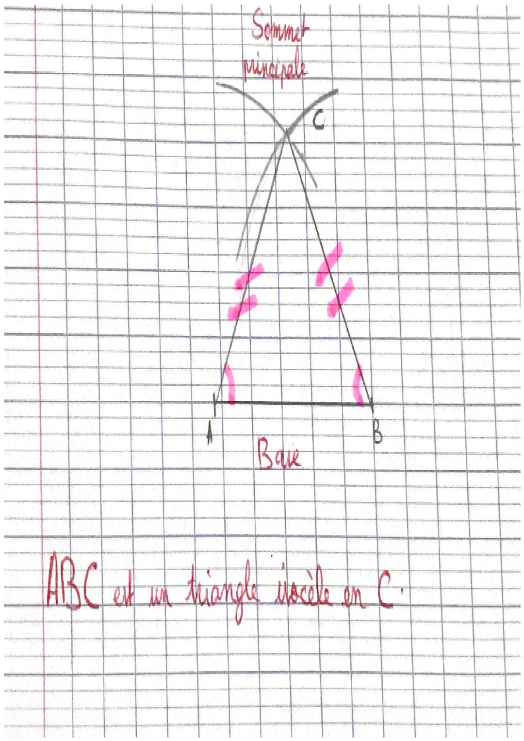 Mango

I- Tringe vocle

Osfinition. Un triangle siecle est un triangle qui a
au mairs 2 cétet egaux

Popiété: Si un triangle est cinèle, alb