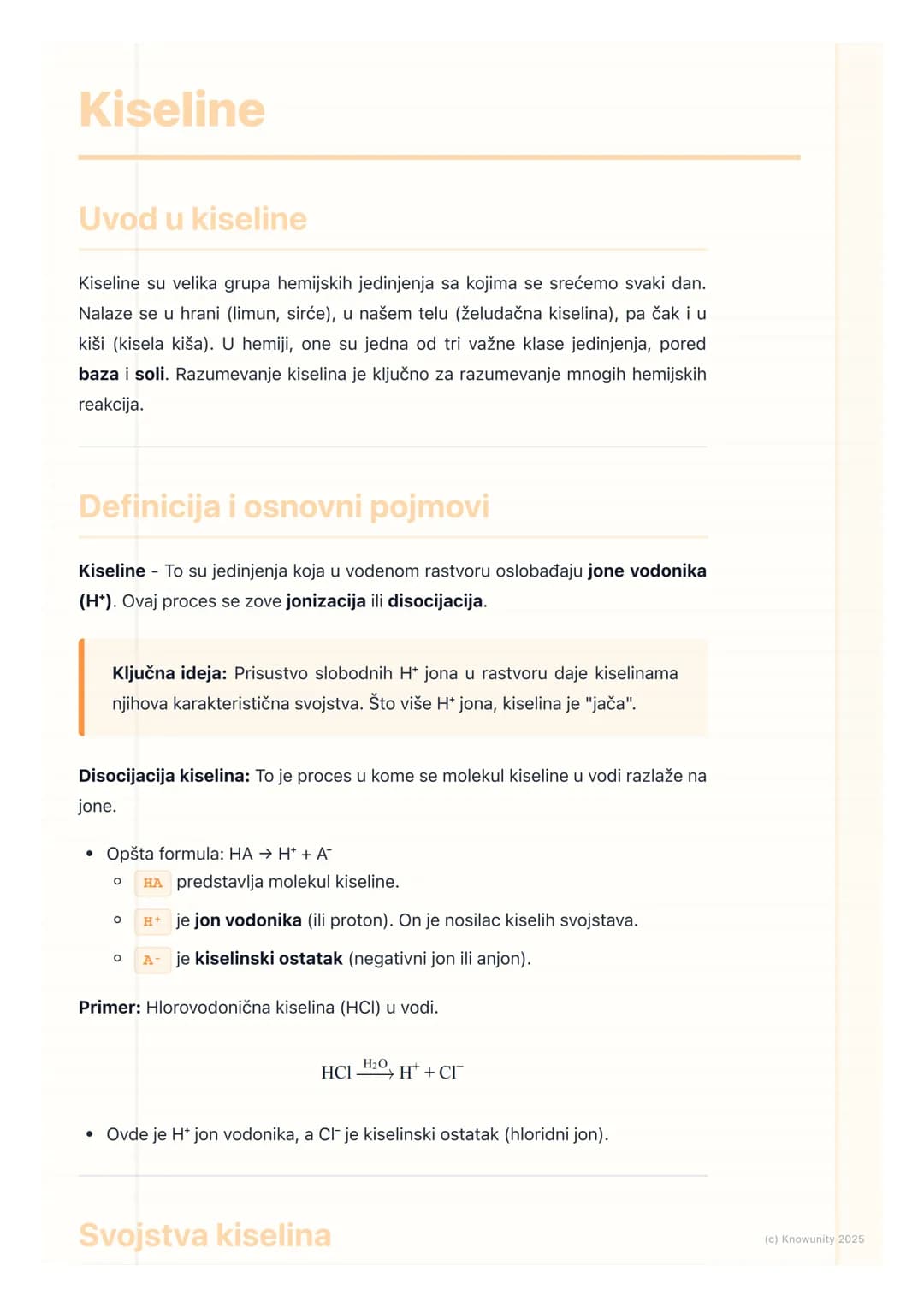 # Kiseline

## Uvod u kiseline

Kiseline su velika grupa hemijskih jedinjenja sa kojima se srećemo svaki dan.
Nalaze se u hrani (limun, sirć