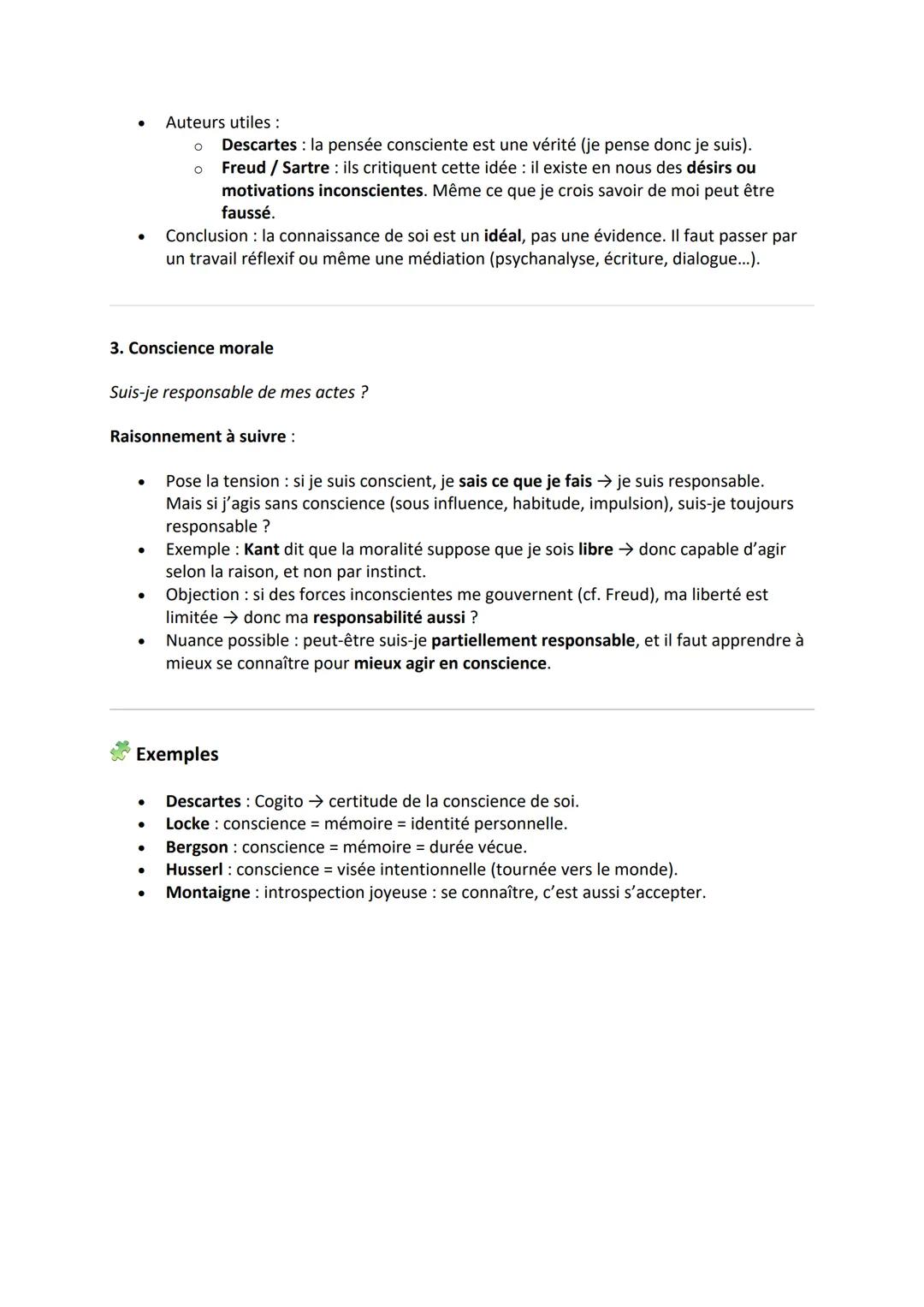 # Fiche de Révision - La Conscience

## Définition

La conscience est la connaissance que le sujet a de lui-même et du monde :

* Conscience