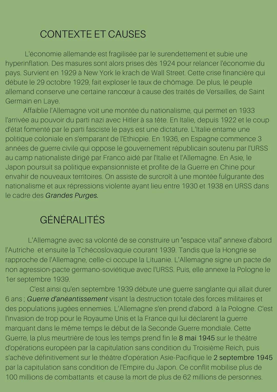 La Seconde
Guerre
mondiale

A la sortie de la Première Guerre mondiale,
l'Allemagne et ses alliés son vaincus et rendus seuls
responsable de