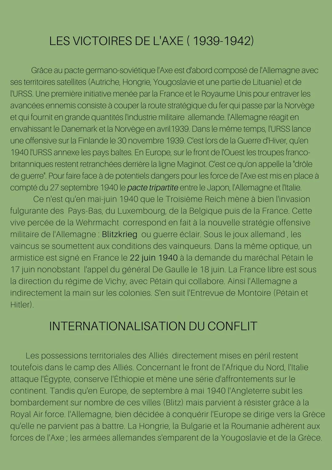 La Seconde
Guerre
mondiale

A la sortie de la Première Guerre mondiale,
l'Allemagne et ses alliés son vaincus et rendus seuls
responsable de