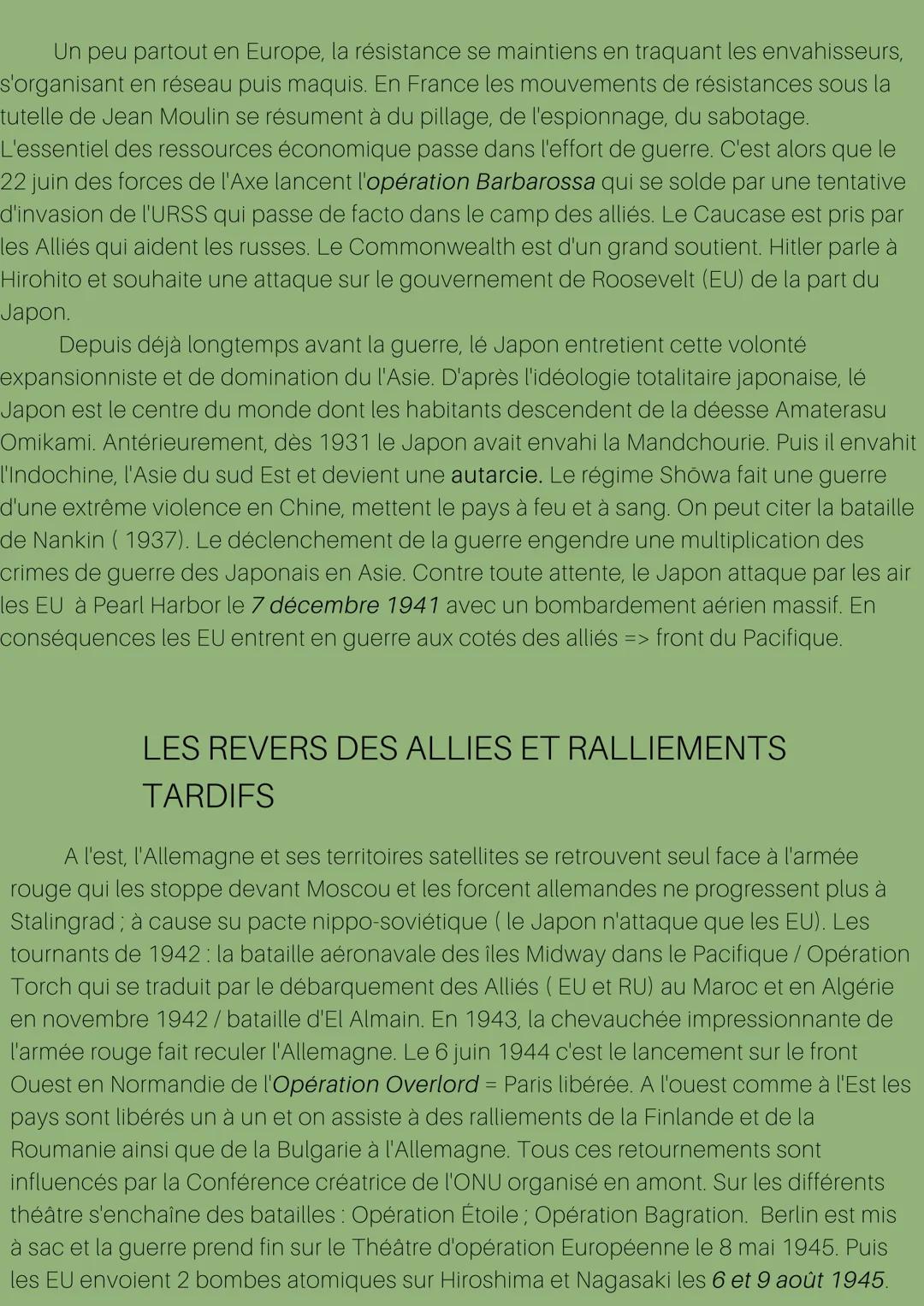 La Seconde
Guerre
mondiale

A la sortie de la Première Guerre mondiale,
l'Allemagne et ses alliés son vaincus et rendus seuls
responsable de