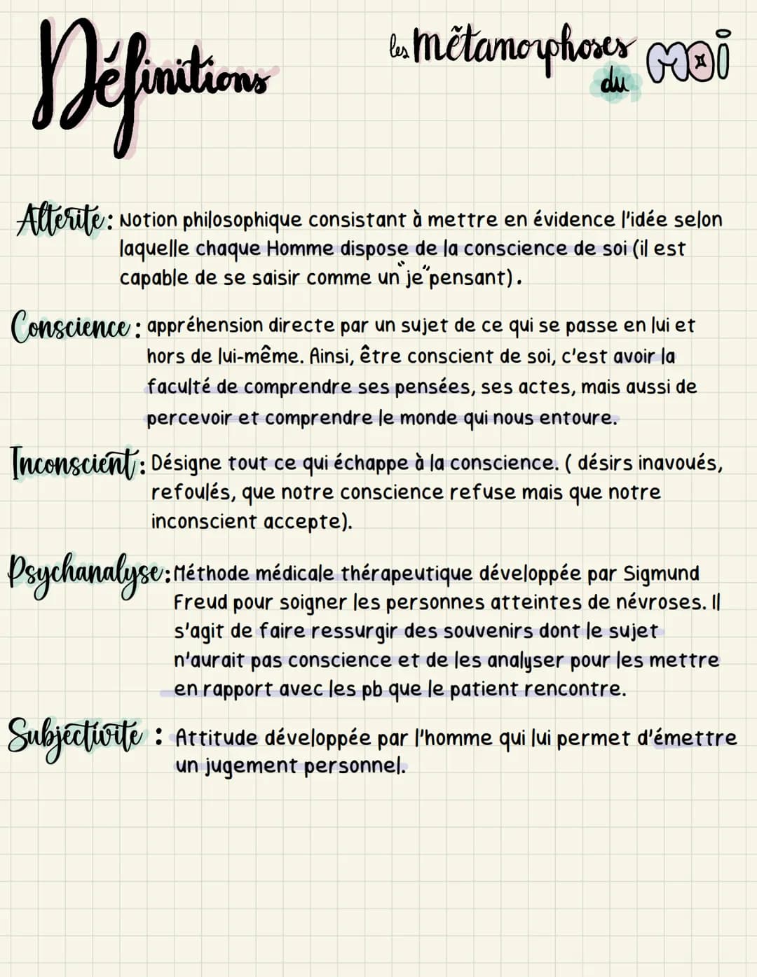 les metamorphoses GOⓇI
Metamorphose: ce qui change
(individualité
de forme
identité
I) Le moi" comme fondement de toute
Connaissance.
RENÉ D