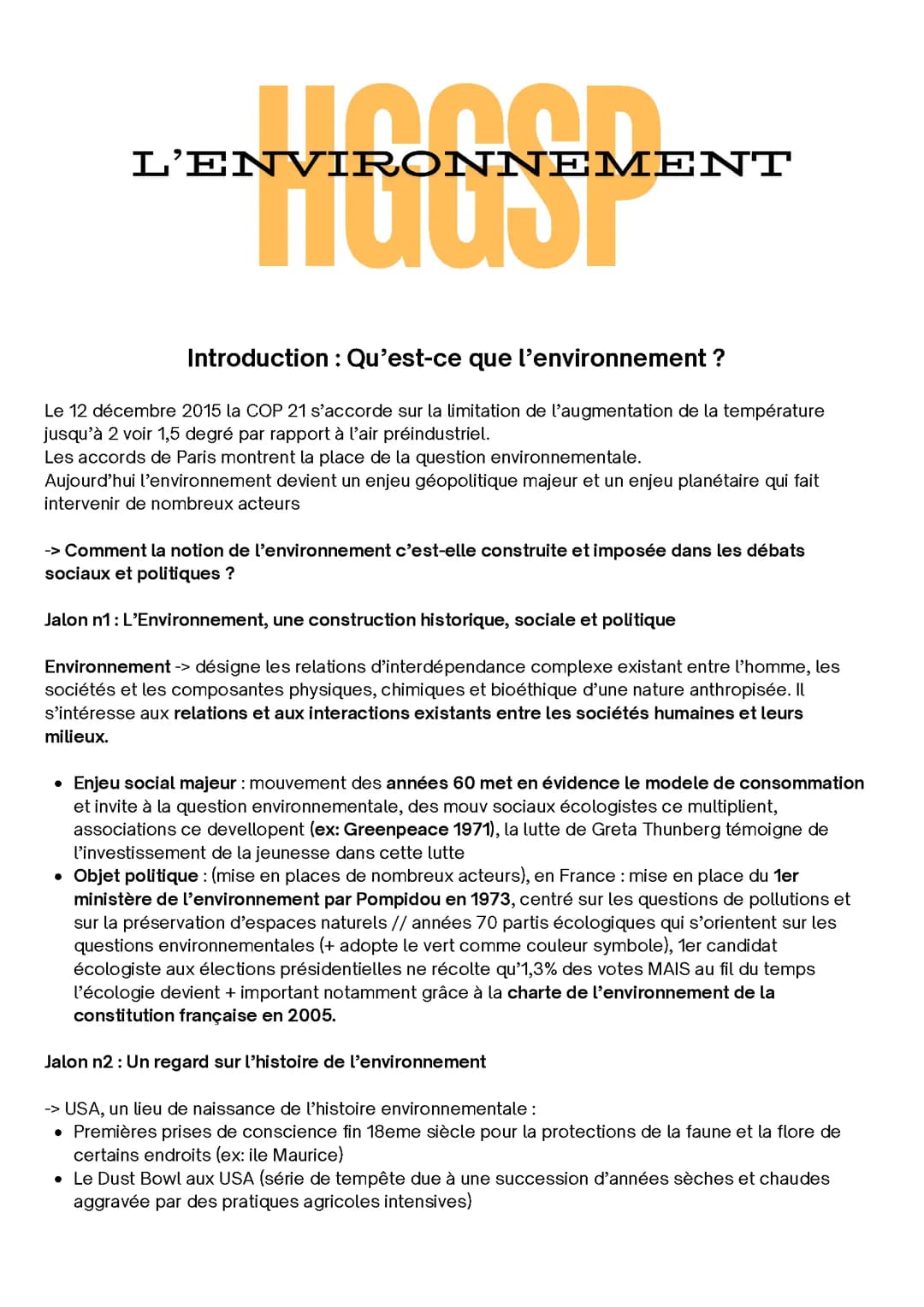 L'environnement HGGSP