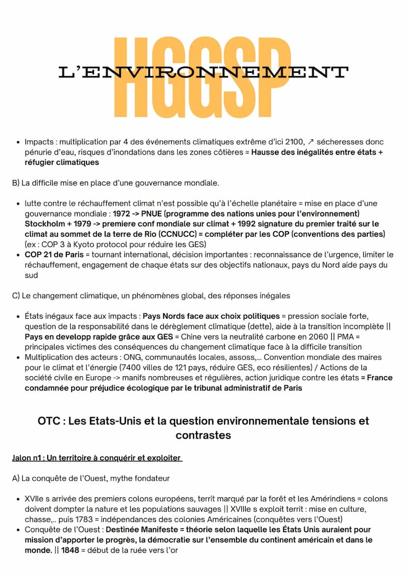L'ENVIRONNEMENT
Introduction: Qu'est-ce que l'environnement ?
Le 12 décembre 2015 la COP 21 s'accorde sur la limitation de l'augmentation de
