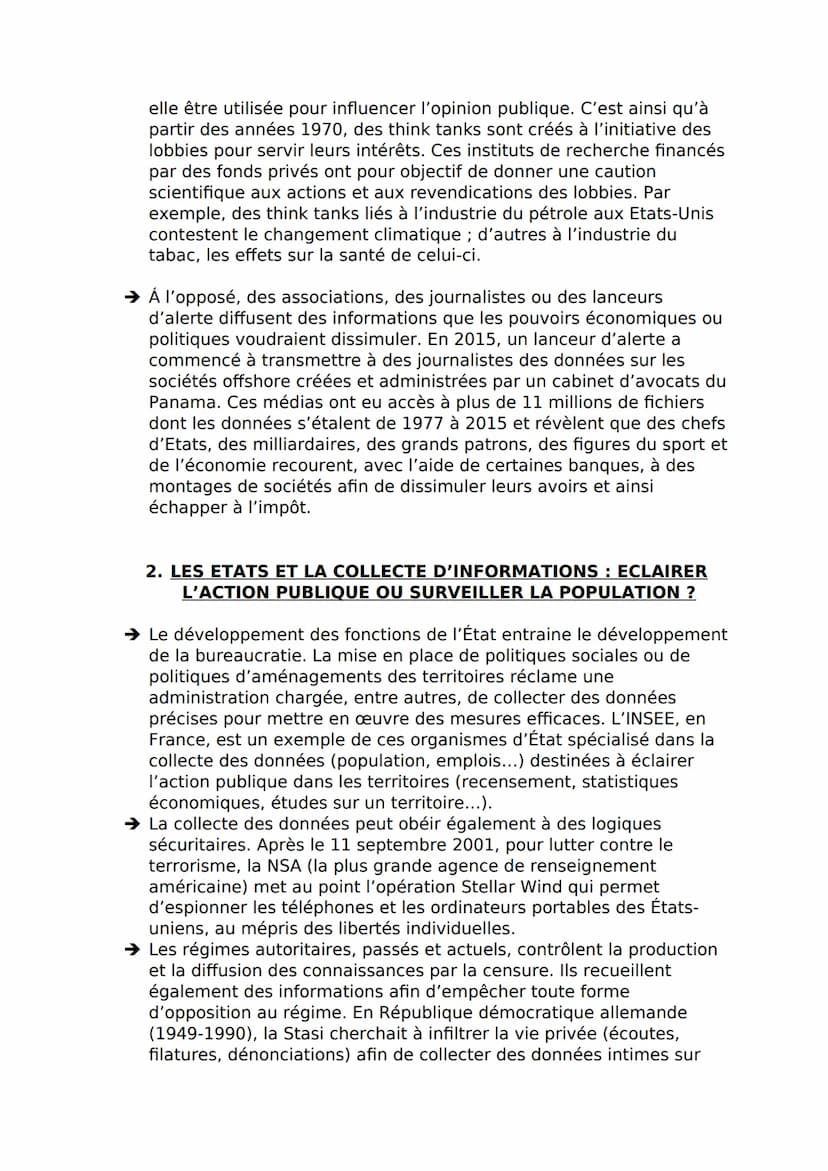 AXE 2 : LA CONNAISSANCE, ENJEU POLITIQUE ET GEOPOLITIQUE
Introduction :
La maîtrise des connaissances, et donc de leur circulation,
conditio