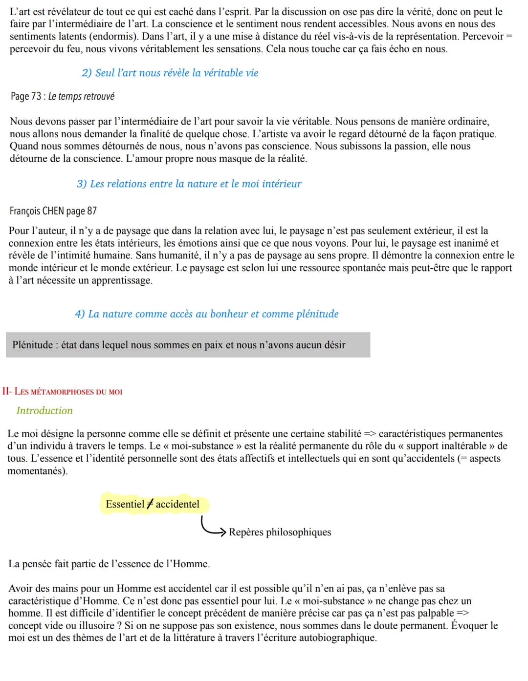I - LES EXPRESSIONS DE LA SENSIBILITÉ
Introduction
LA RECHERCHE DE SOI
Les expressions de la sensibilité signifient :
- introspection
qui no