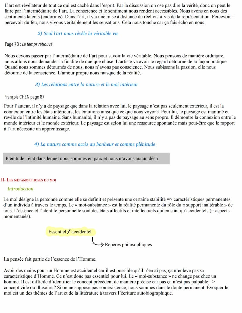 I - LES EXPRESSIONS DE LA SENSIBILITÉ
Introduction
LA RECHERCHE DE SOI
Les expressions de la sensibilité signifient :
- introspection
qui no
