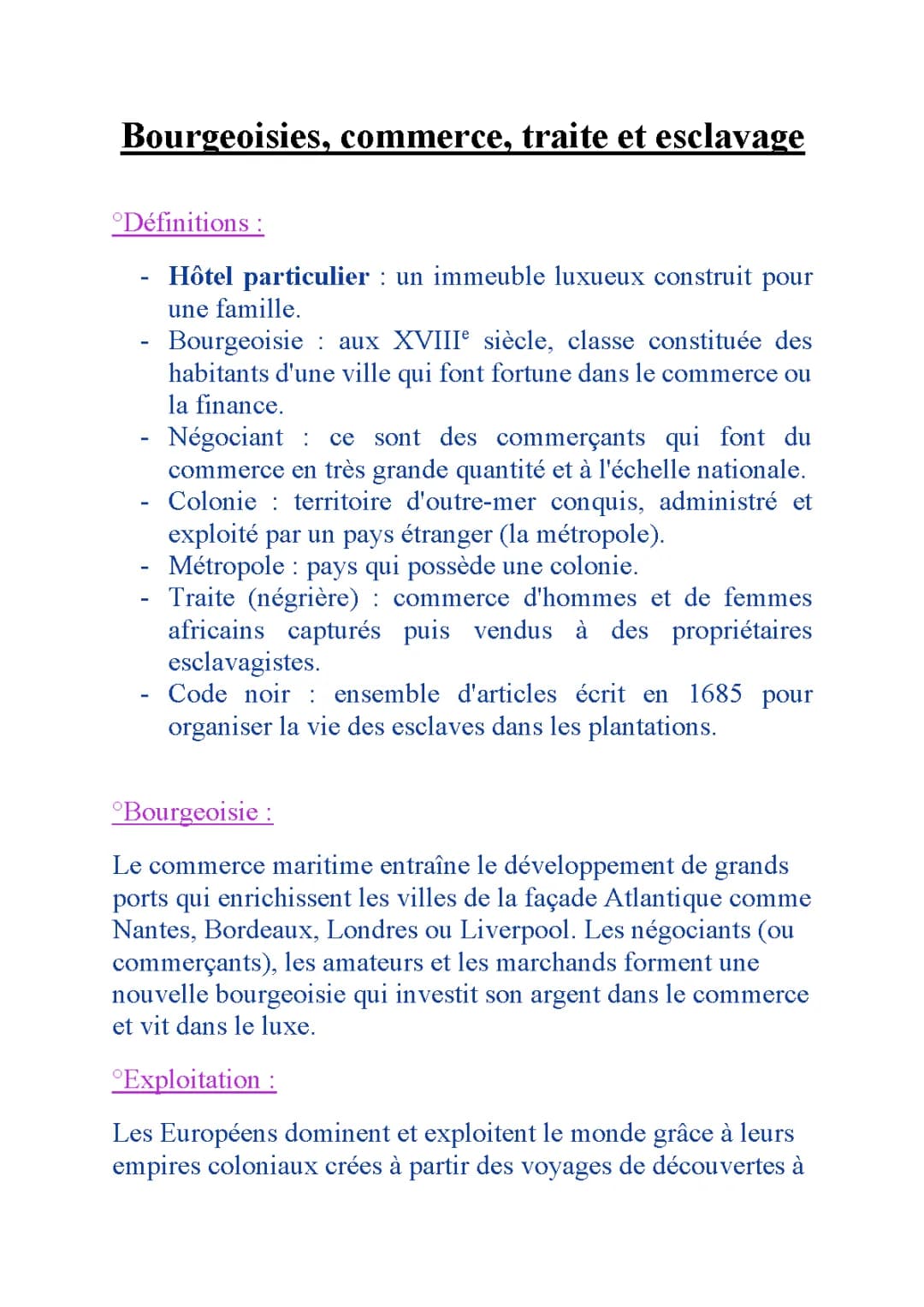 Les grands ports français et la traite négrière au 18ème siècle