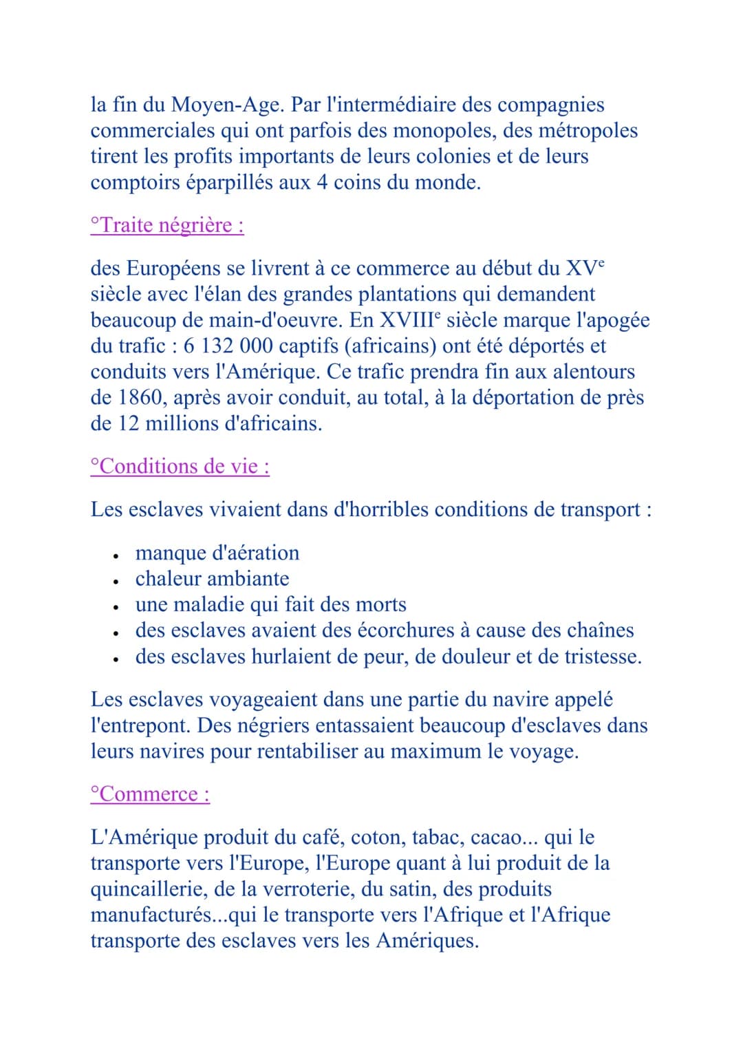 Bourgeoisies, commerce, traite et esclavage
°Définitions :
Hôtel particulier : un immeuble luxueux construit pour
une famille.
Bourgeoisie a