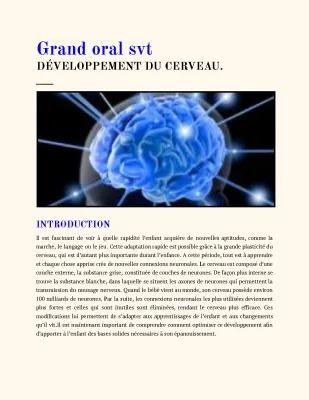 Know SUJET GRAND ORAL : DÉVELOPPEMENT CERVEAU  thumbnail