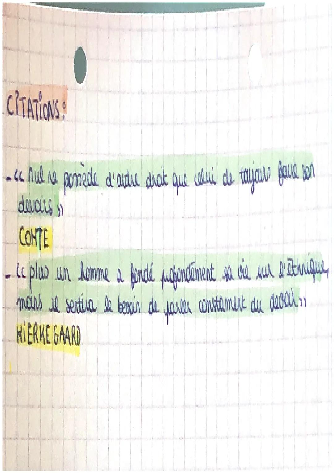 LE •DEVOIRE
le devoir - il se distingue de la nécessité càd qu'on n'est pas
oblige de suivre cette idée. On considère qu'il faut le faire.
p