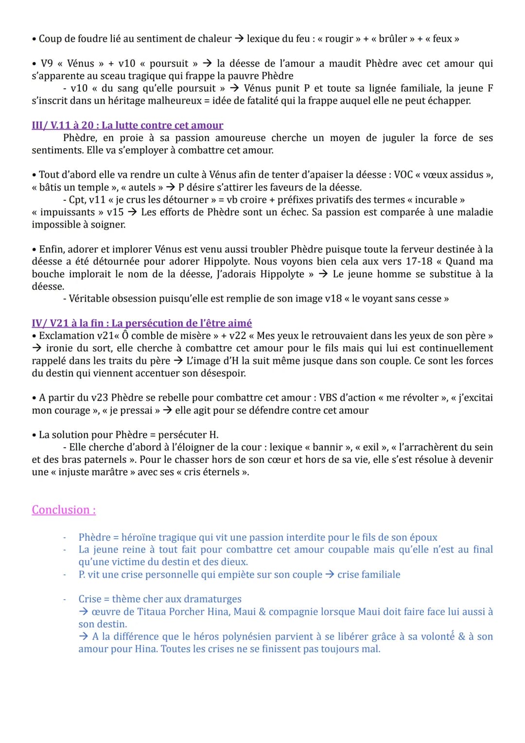 BAC
LECTURE LINÉAIRE 1
Phèdre de Racine
(Extrait de l'Acte I, Scène 3)
Parcours associé : « Crise personnelle, crise familiale >>
Intro - Pi