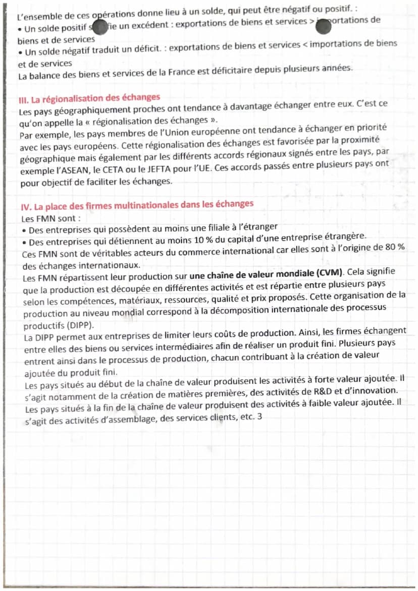 économie
chapitre 7
Chap 7: Les transformations du commerce mondial
I. Le développement des échanges dans le cadre de la mondialisation
A. L