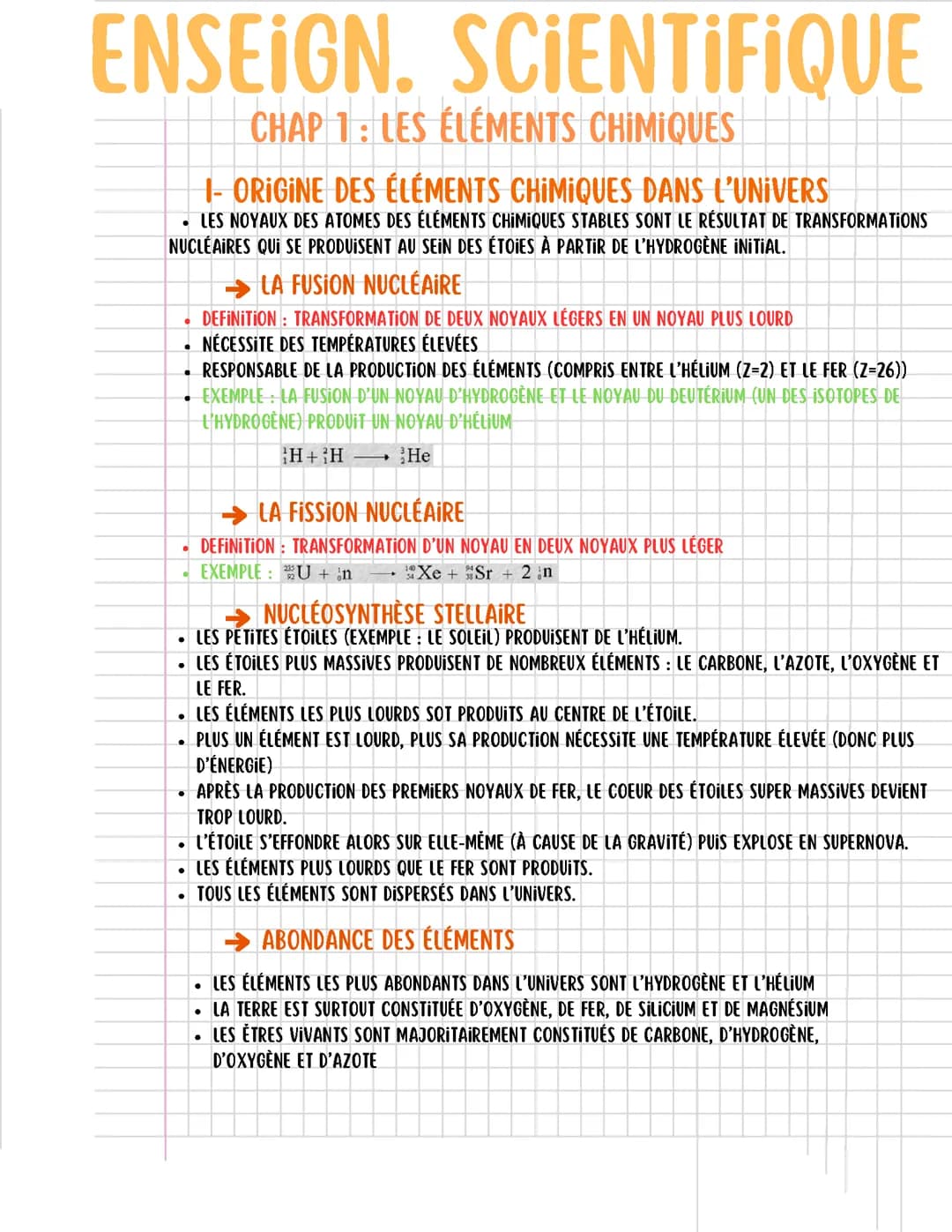 Les éléments chimiques 
