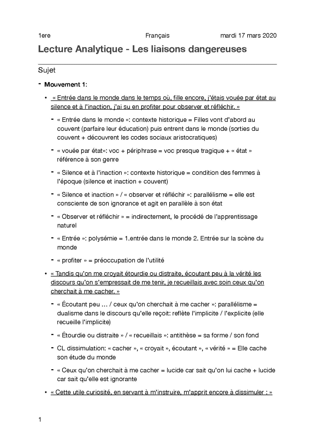 Analyse des Liaisons Dangereuses - Lettre 81 et Résumés par Lettre