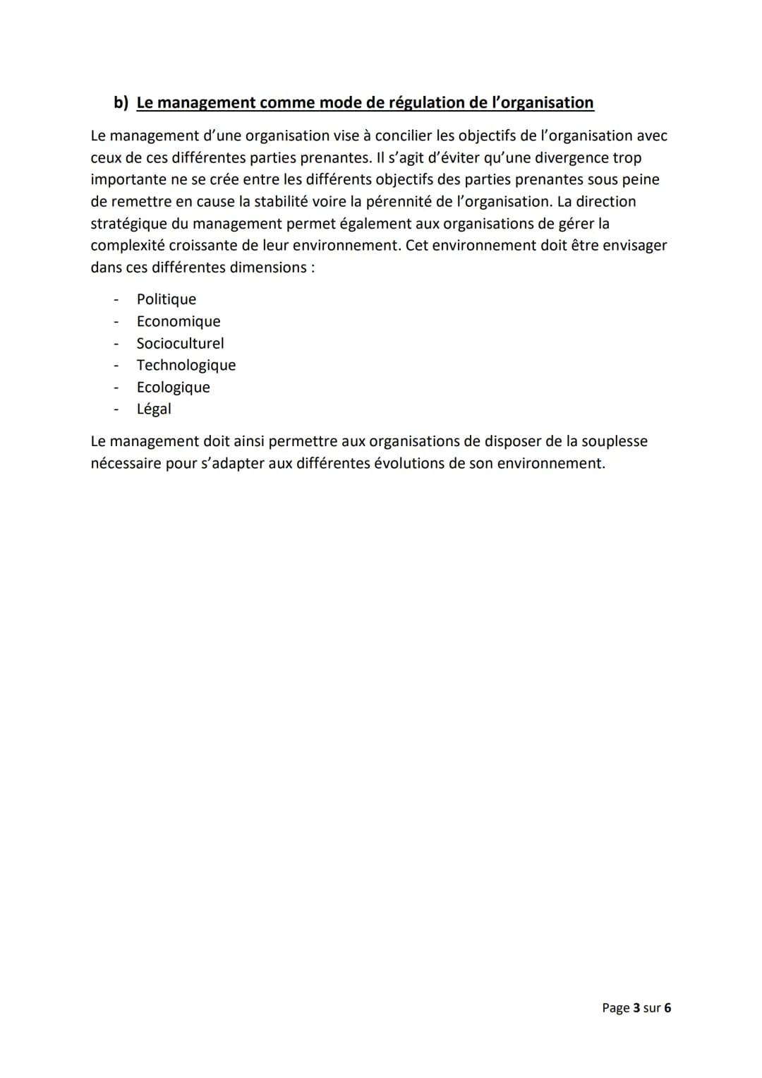 Chapitre 4) - Comment le management permet-il de répondre aux
changements de l'environnement
Objectifs du chapitre :
Montrer en quoi les déc