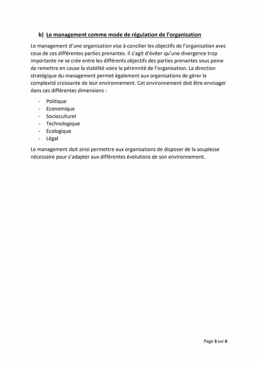 Chapitre 4) - Comment le management permet-il de répondre aux
changements de l'environnement
Objectifs du chapitre :
Montrer en quoi les déc