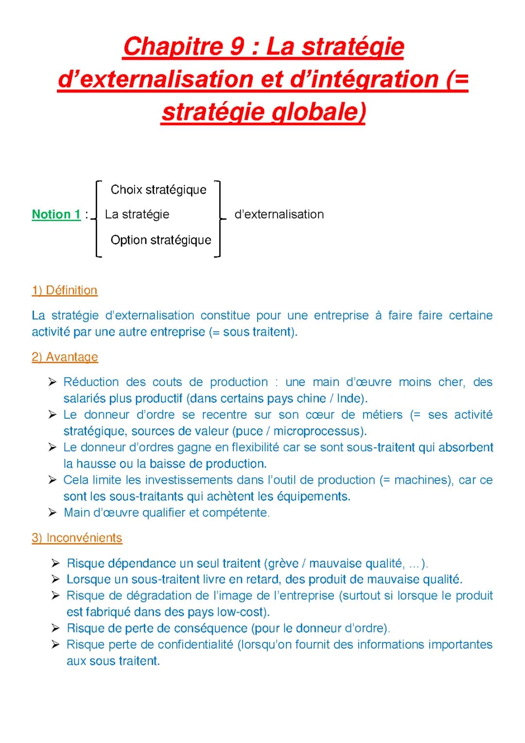~Synthèse ~Management ~Chapitre 9