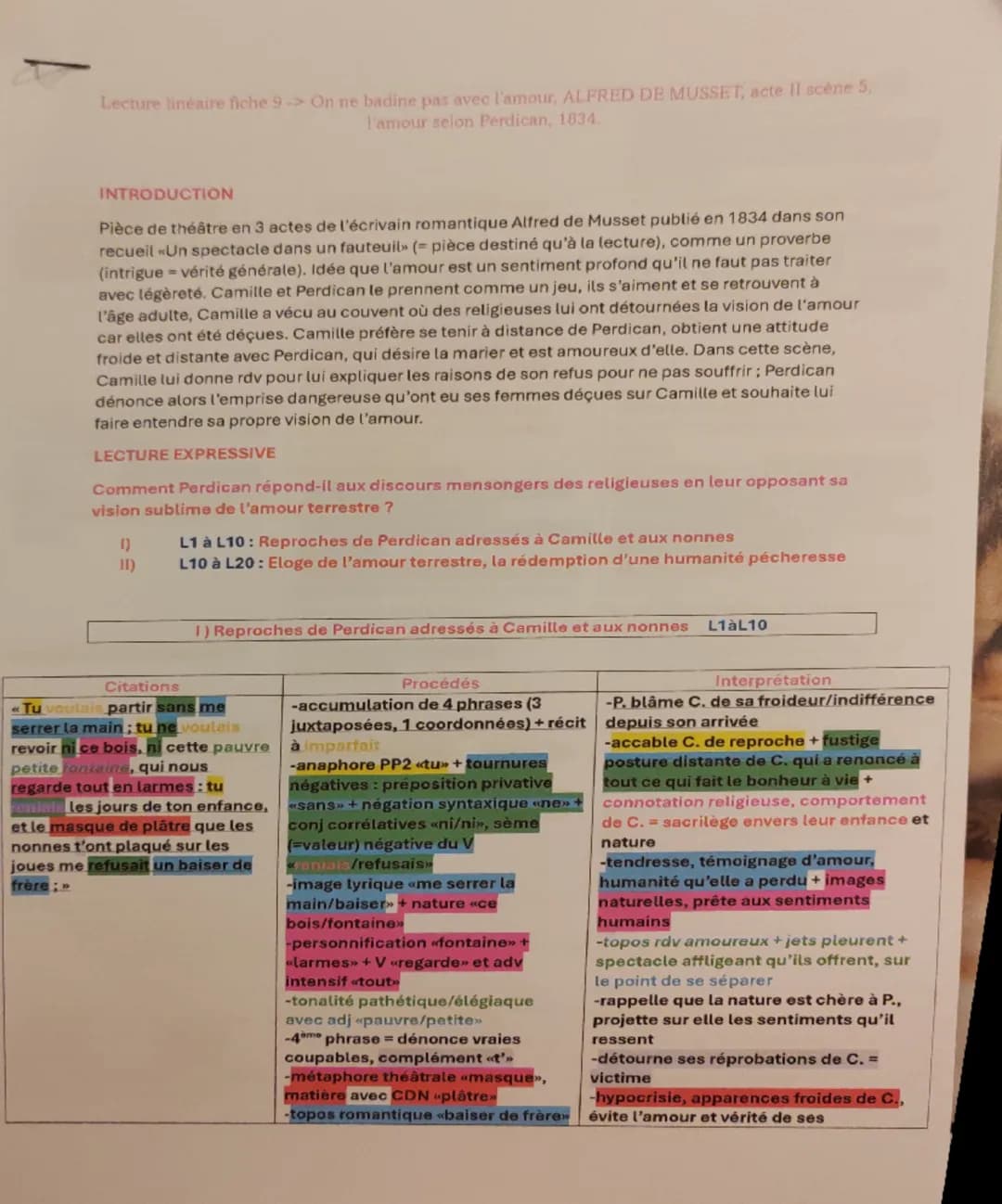 analyse linéaire On ne badine pas avec l'amour Acte II scène 5