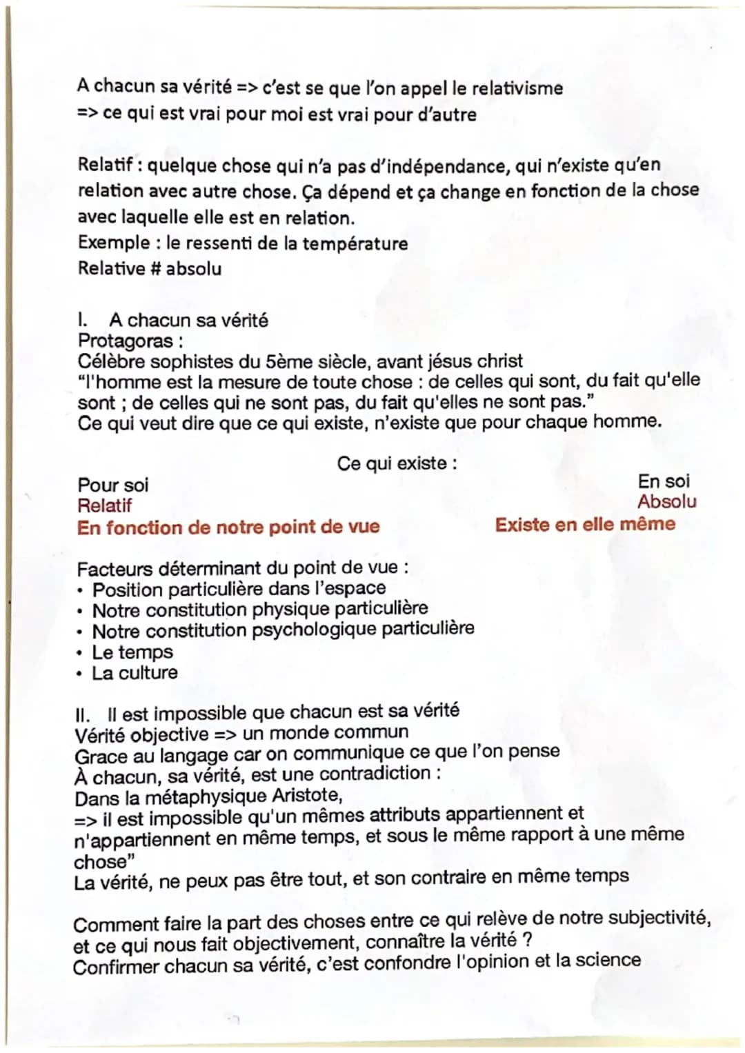 Bac Blanc philosophie : La vérité
La vérité, c'est la correspondance entre la pensée et la réalité, la vérité
n'est pas la réalité elle-même