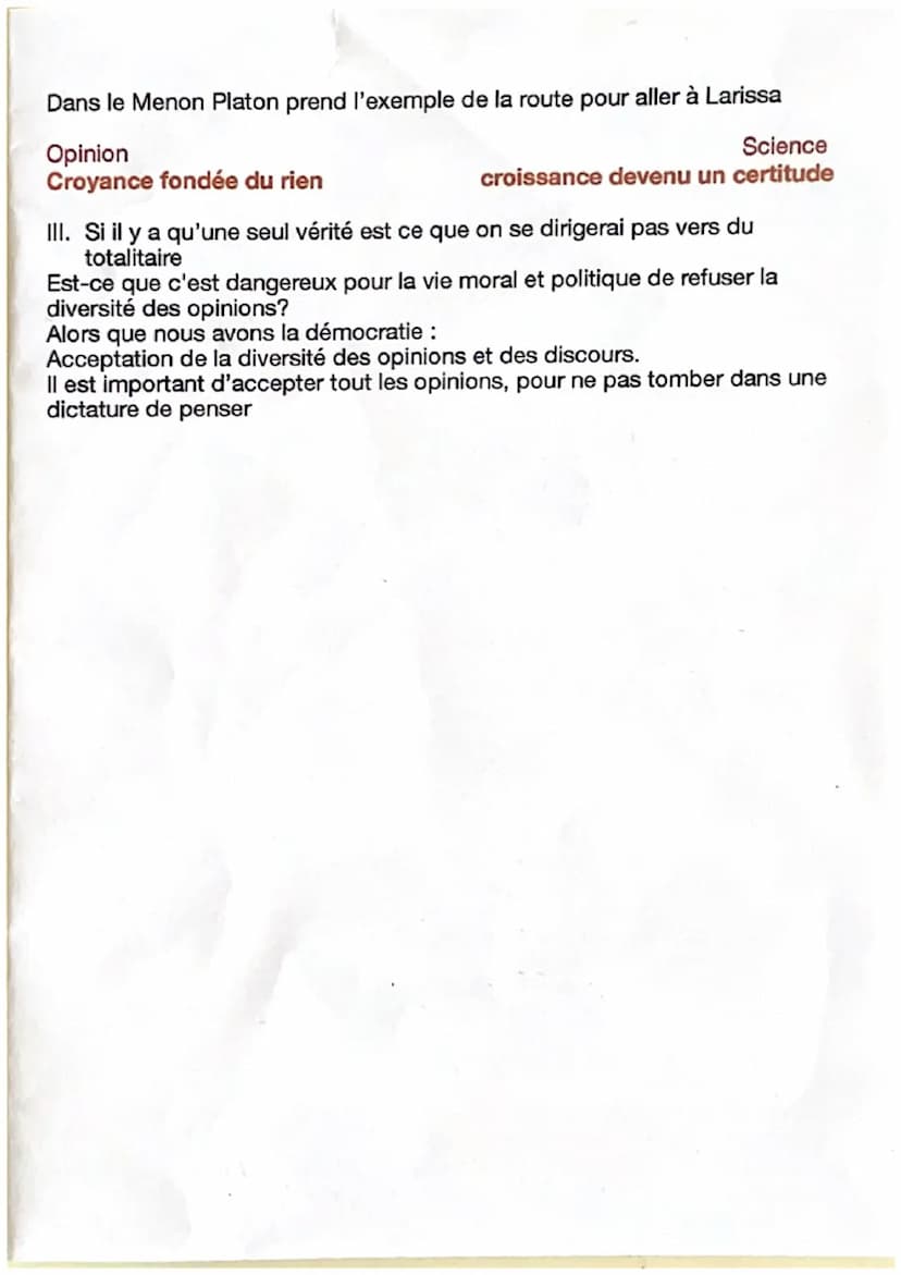 Bac Blanc philosophie : La vérité
La vérité, c'est la correspondance entre la pensée et la réalité, la vérité
n'est pas la réalité elle-même