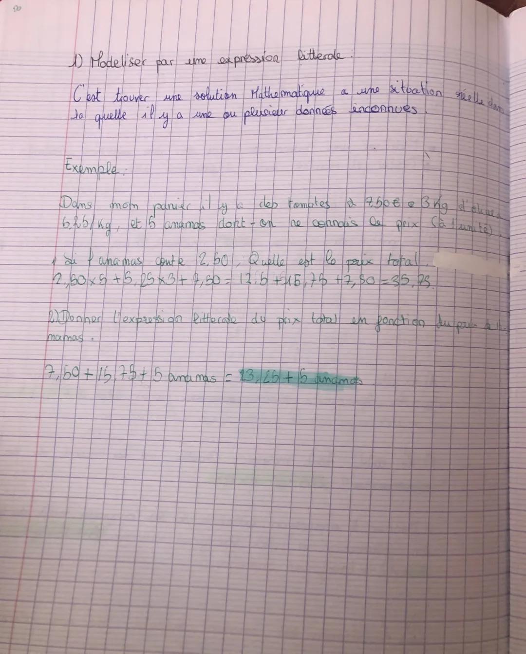 Objectifs
Modeliser une situation réelle par une expression letterake
Tester et reduire
expression Litterate
A Quelle
SI
Intro et rappel des