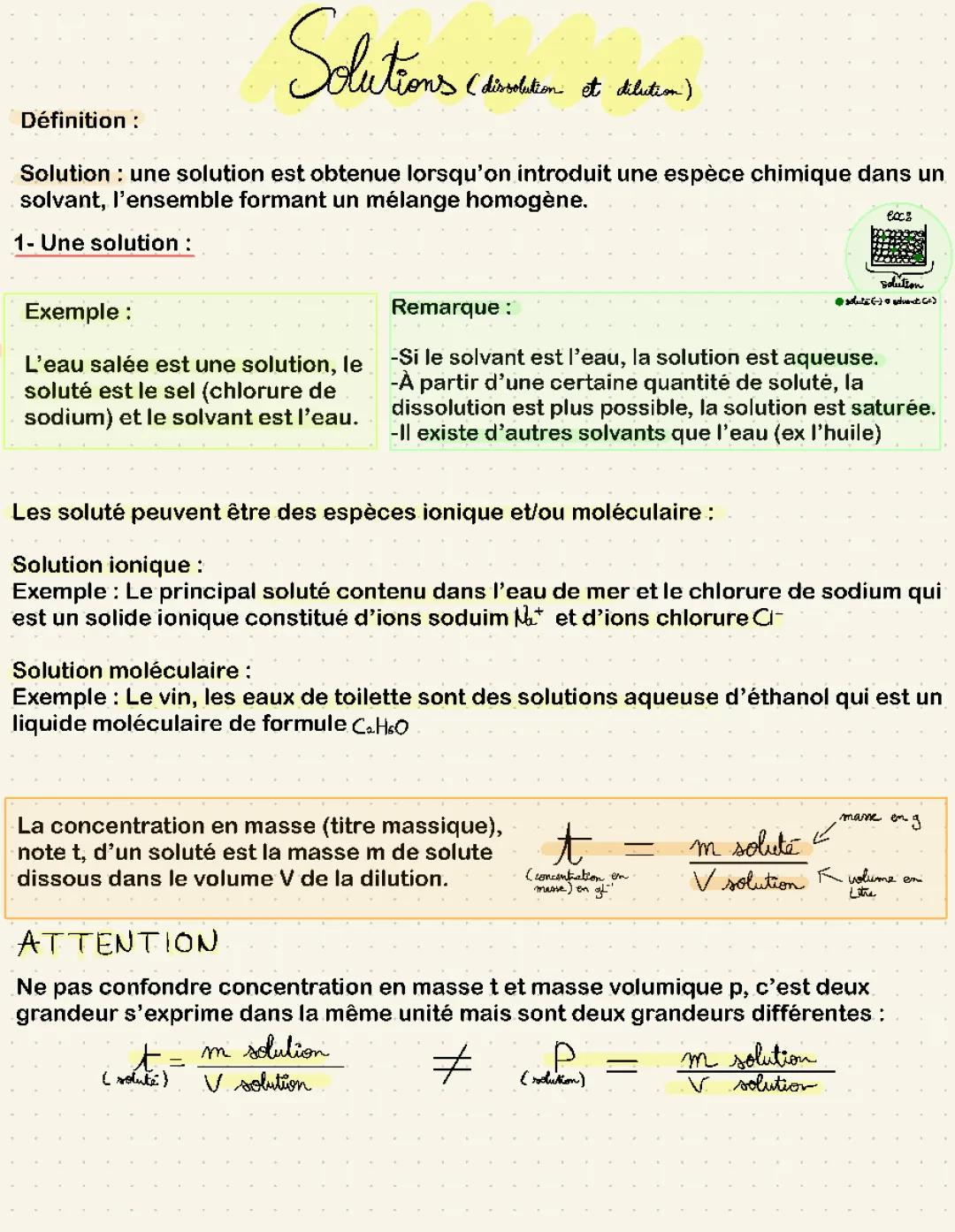 Découvre la Préparation des Solutions en Chimie: Dilution et Dissolution pour les TP