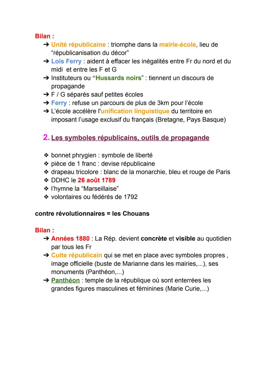 Fiche de révision Histoire

La 3ème République
1870-1914

I.1870-1871: le retour délicat de la République

★ Conséquences immédiates de la d