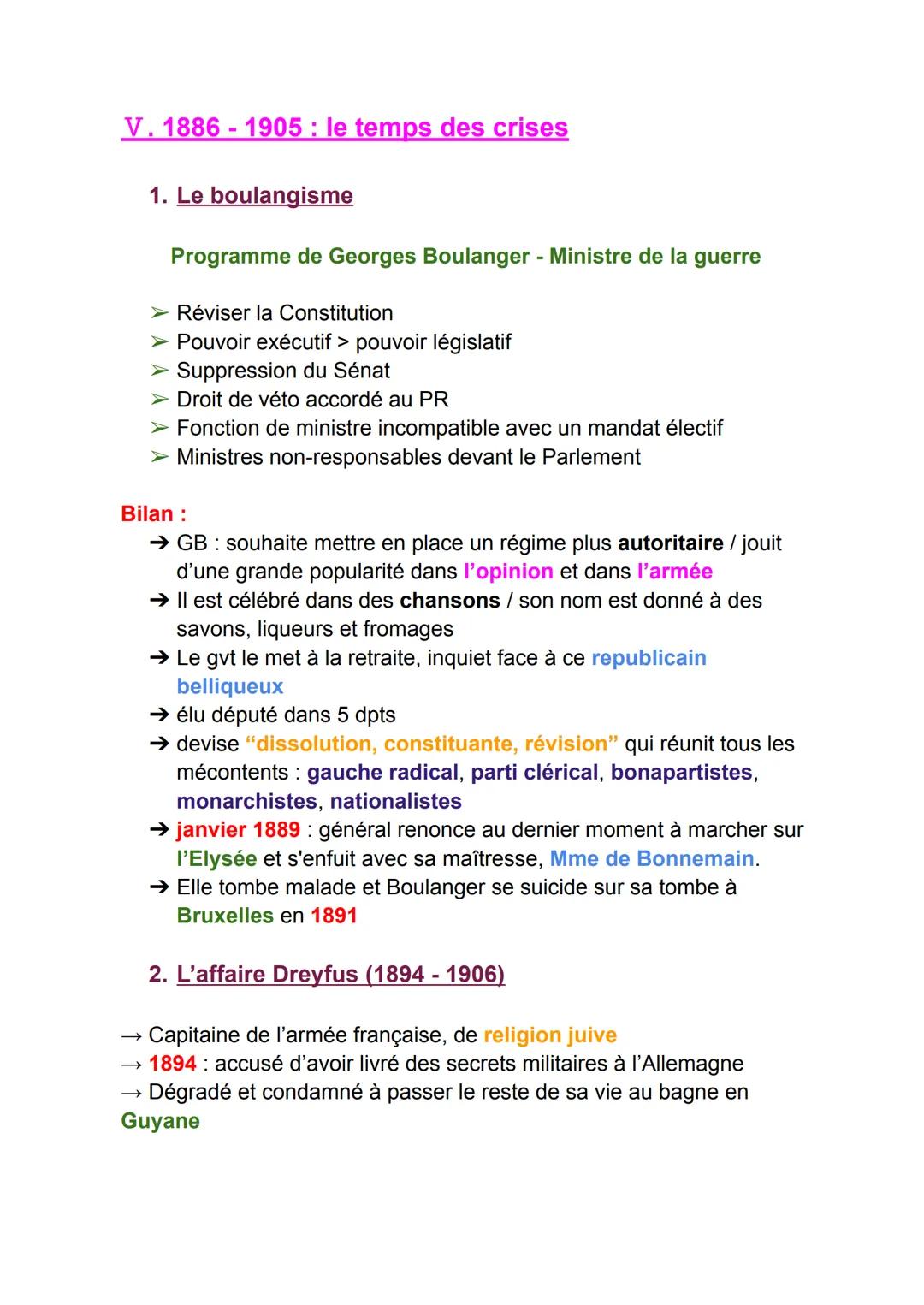 Fiche de révision Histoire

La 3ème République
1870-1914

I.1870-1871: le retour délicat de la République

★ Conséquences immédiates de la d