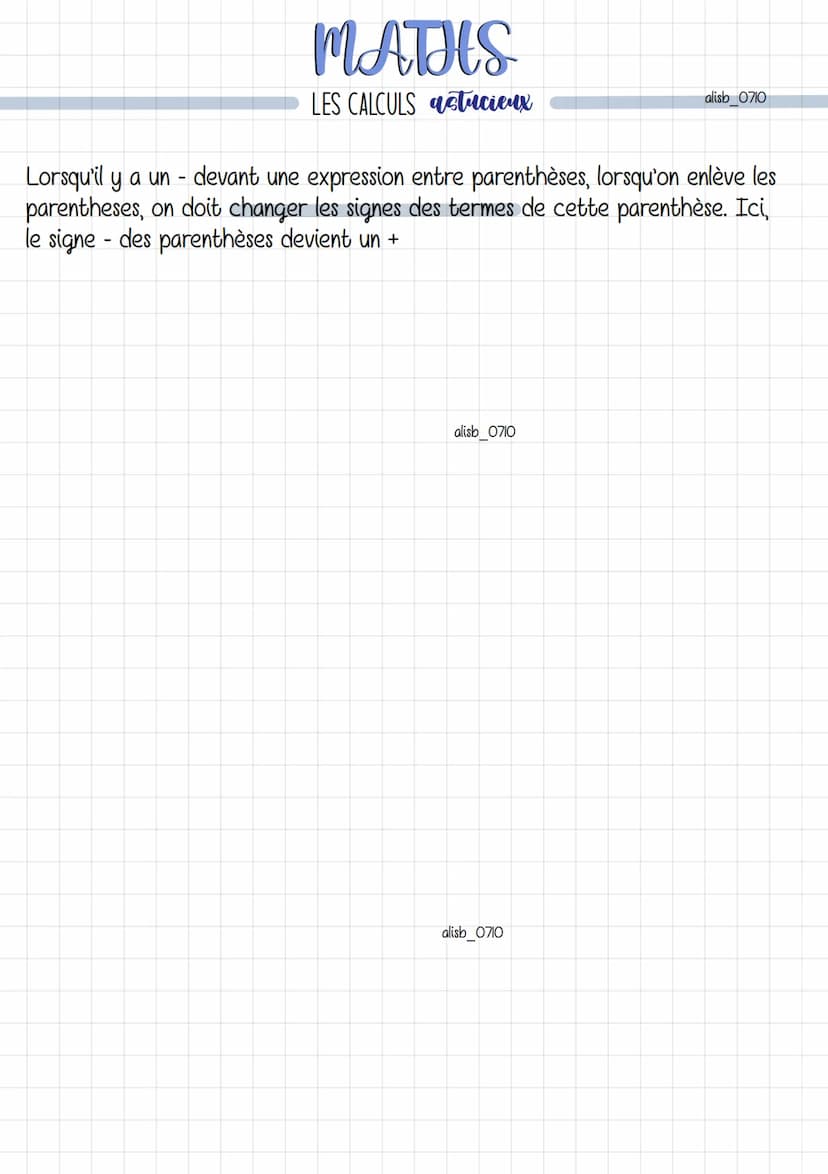 MATHS
LES CALCULS astucieux
Calculer astucieusement une addition
Dans une suite d'additions, l'ordre des termes est commutatif : on peut éch